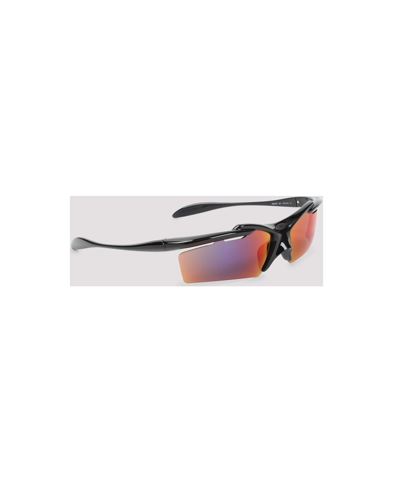Balenciaga Black Acetate Turbo Rectangle Sunglasses - BLACK/ MIRR INFRARED