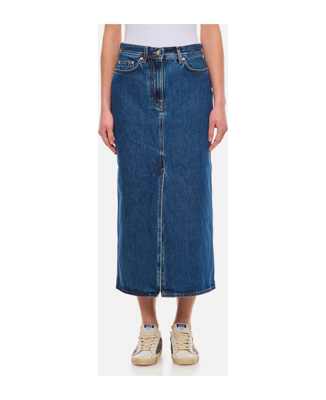 Loulou Studio Denim Long Skirt - Blue