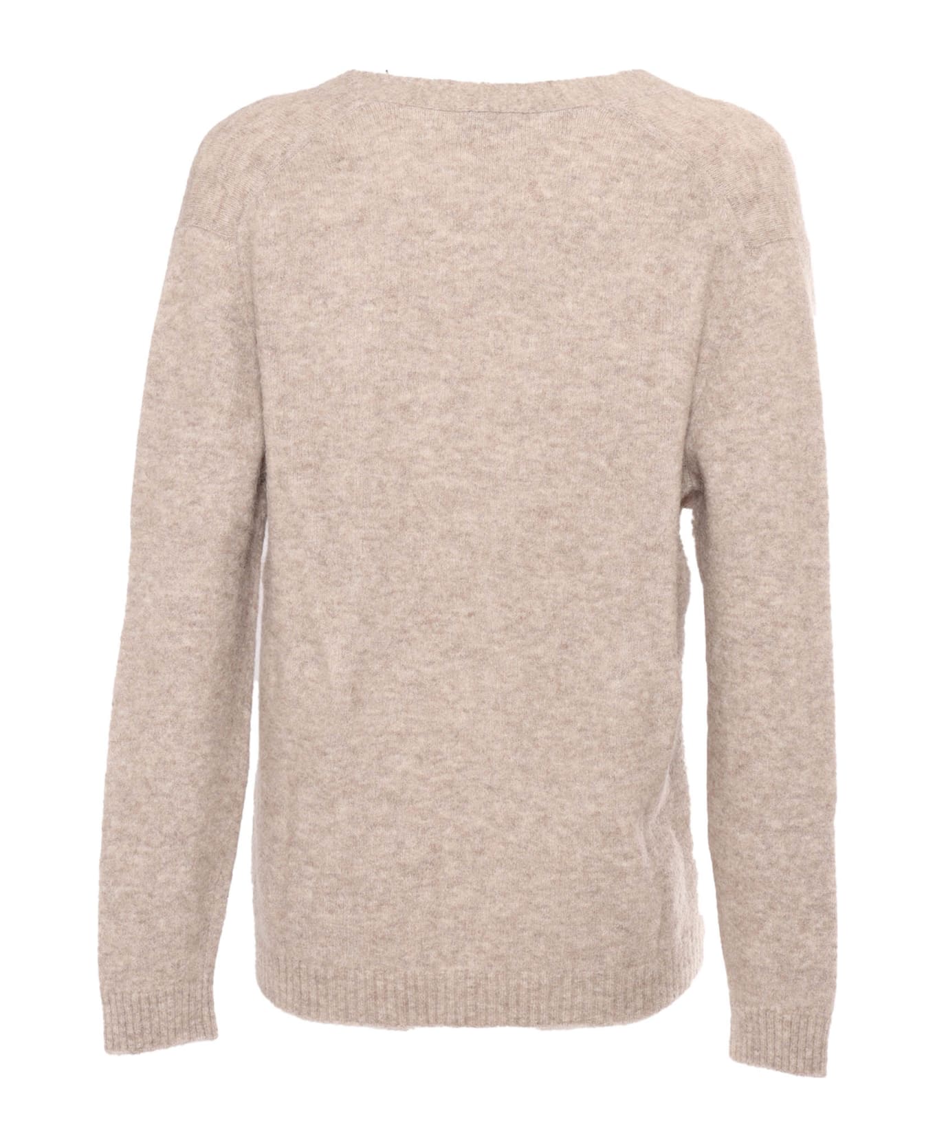 Ballantyne V Neck Cardigan - BROWN