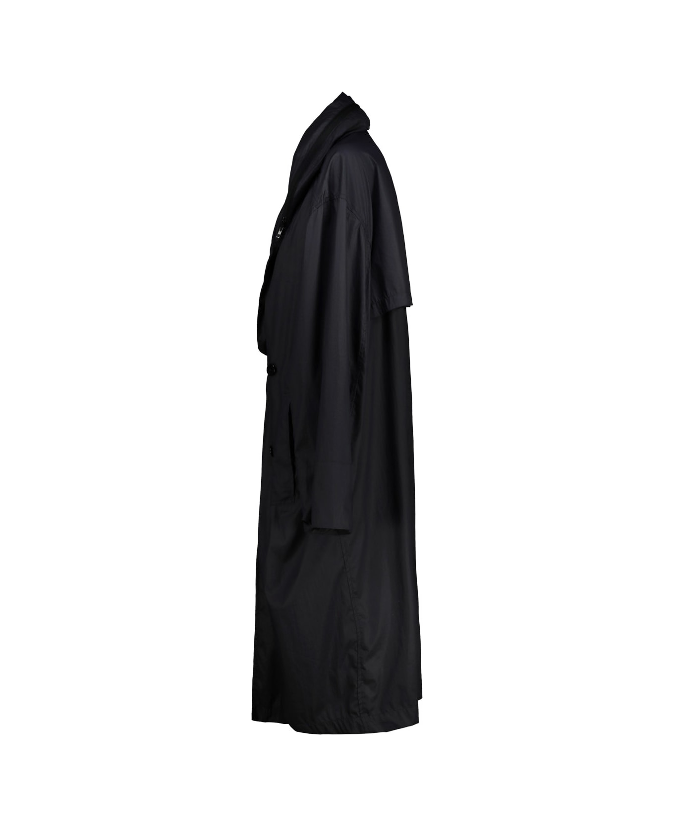 Lemaire Hooded Raincoat - Blue Black