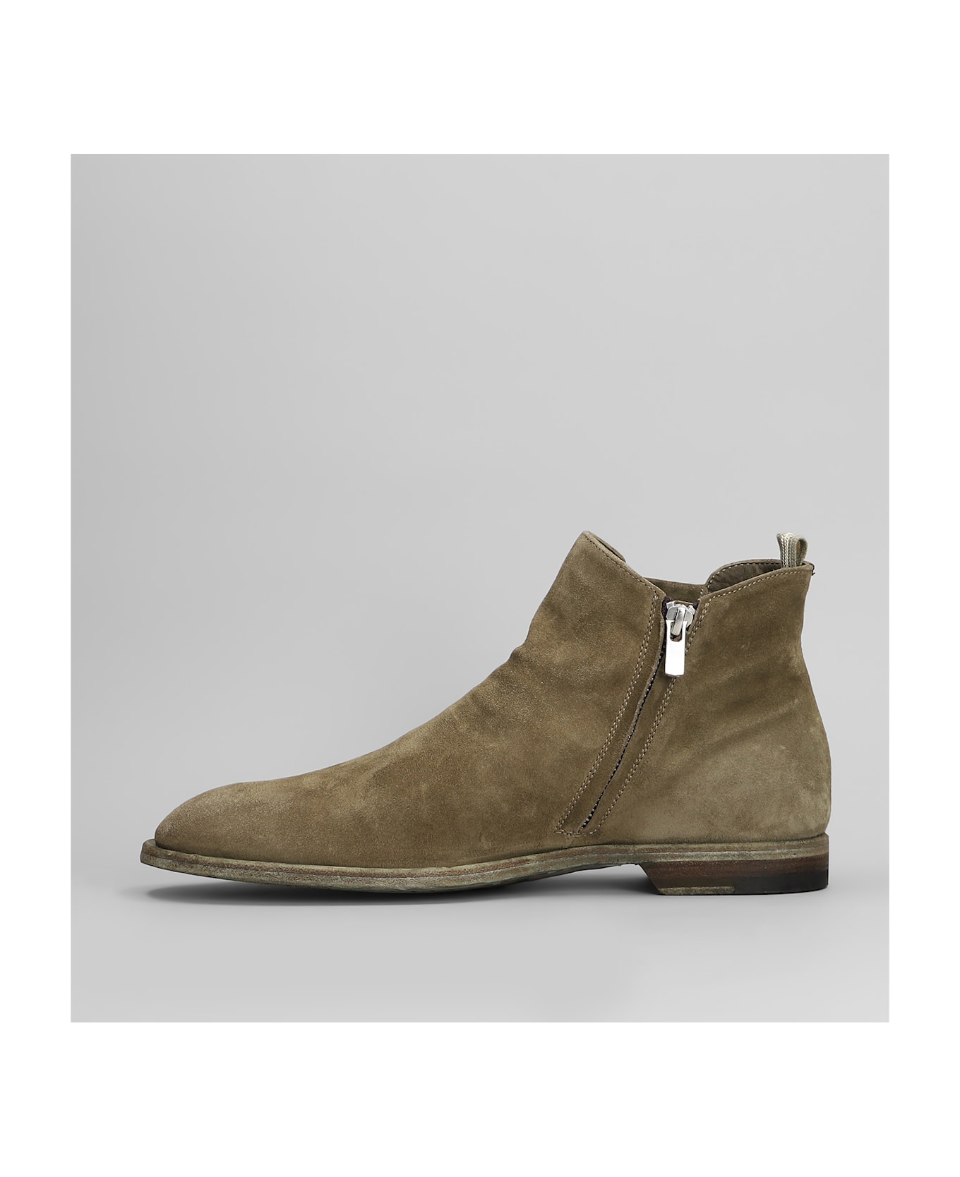 Officine Creative Sound 004 Ankle Boots In Beige Suede - beige