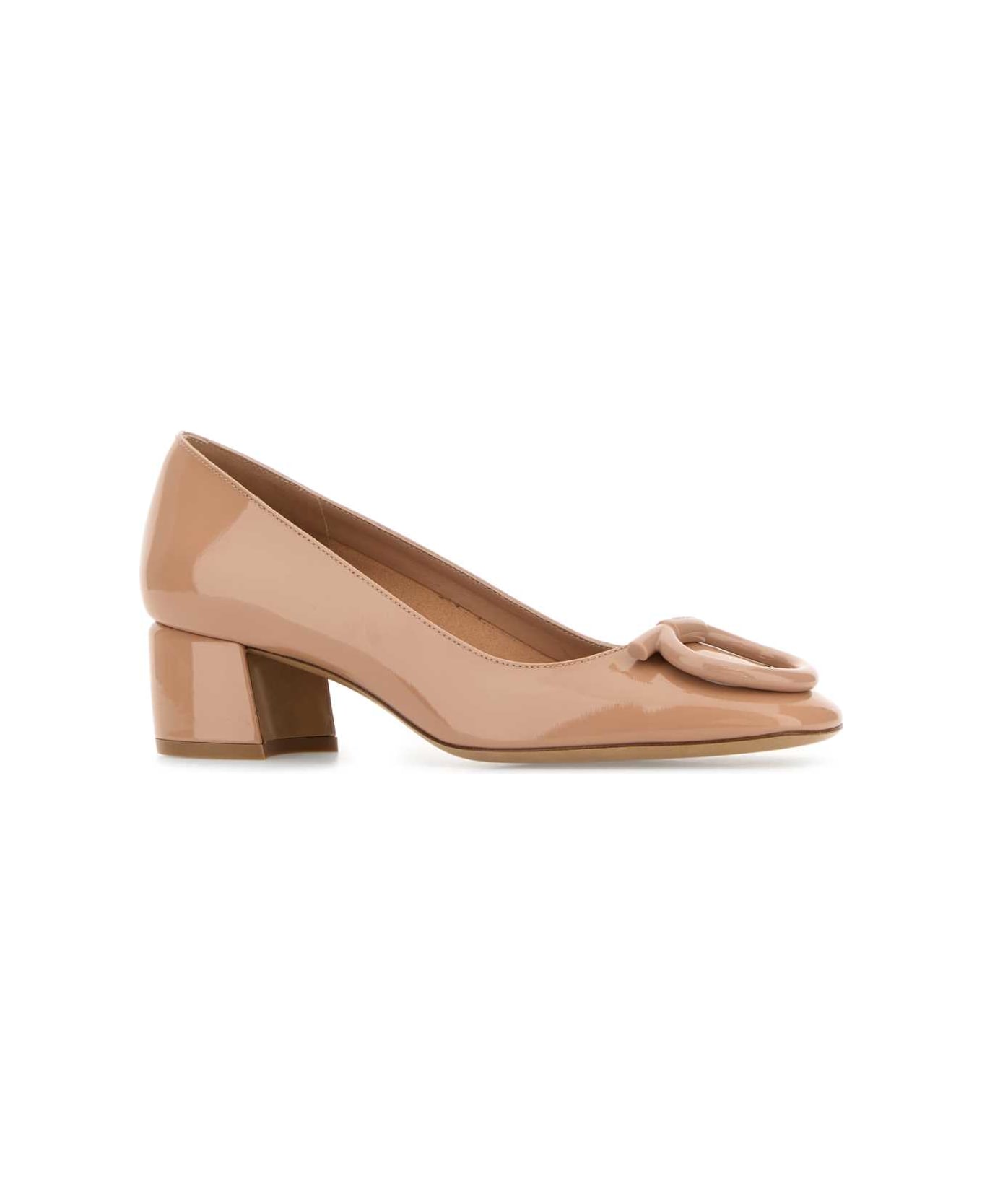 Ferragamo Skin Pink Leather Mara 40 Pumps - AMARETTIAMARETTIAMARETTIRASO027