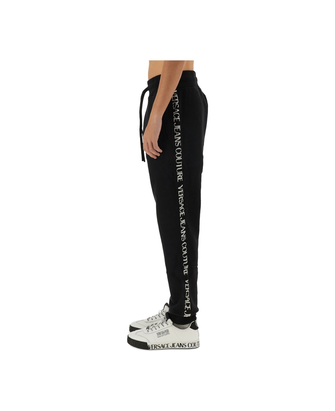 Versace Jeans Couture Jogging Pants With Logo - BLACK