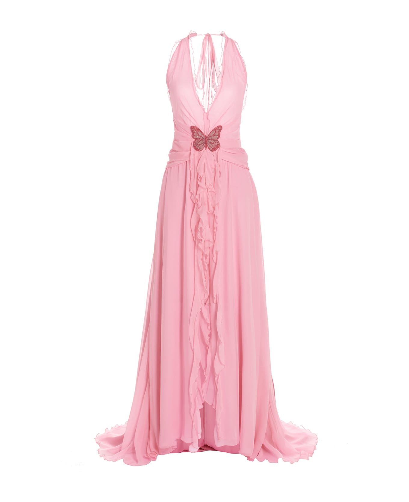 Blumarine Butterfly Appliqué Dress - Pink