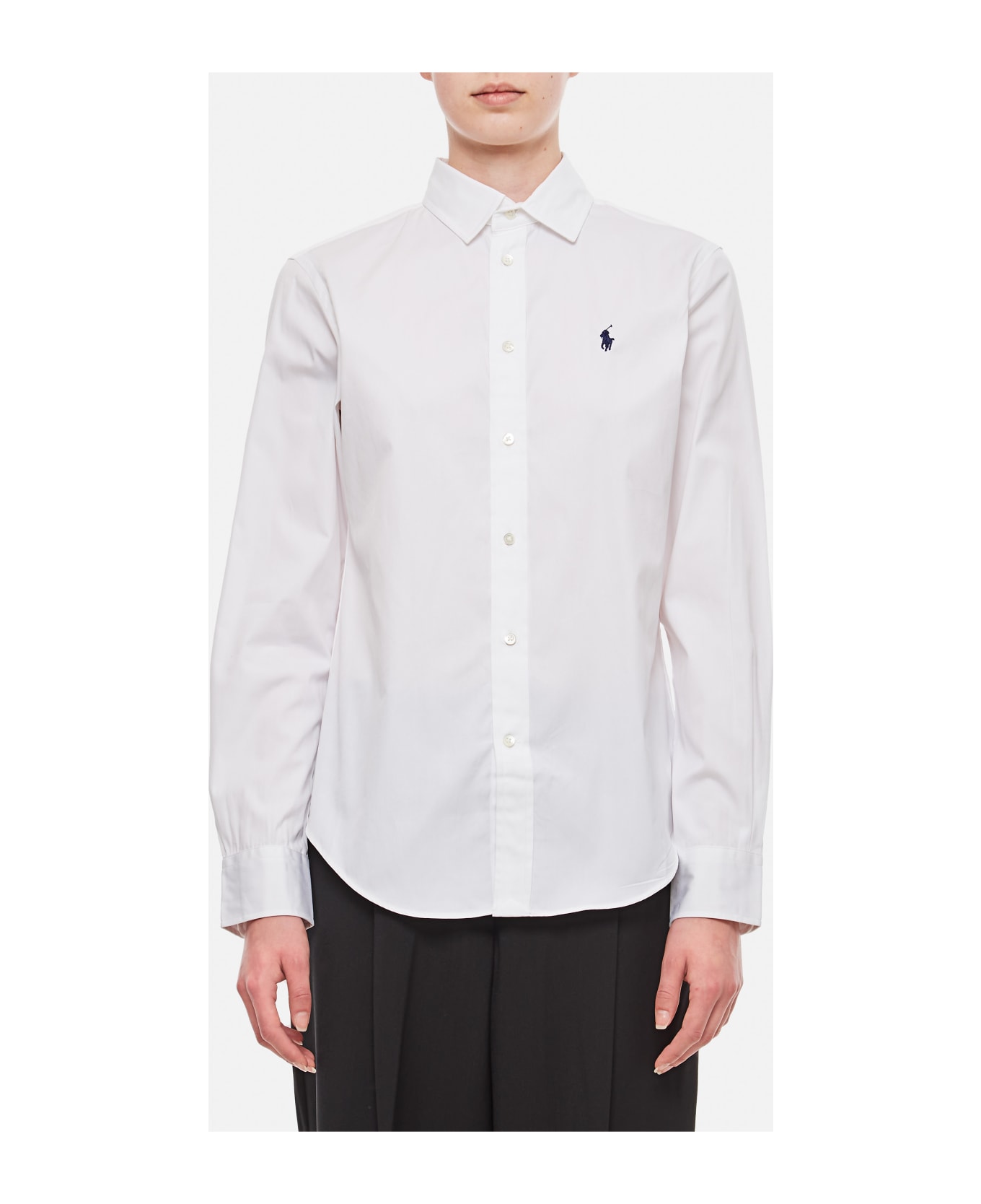 Polo Ralph Lauren Long Sleeve Button Front Shirt - White