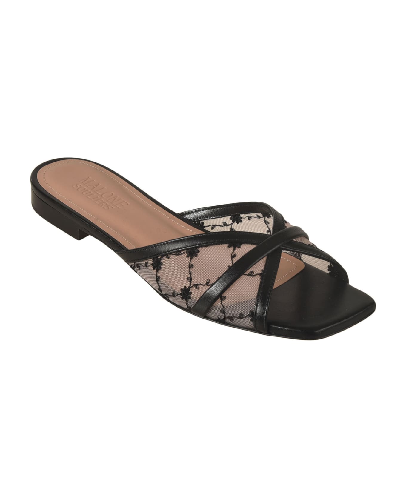 Malone Souliers Perla Flat Sandals - Black