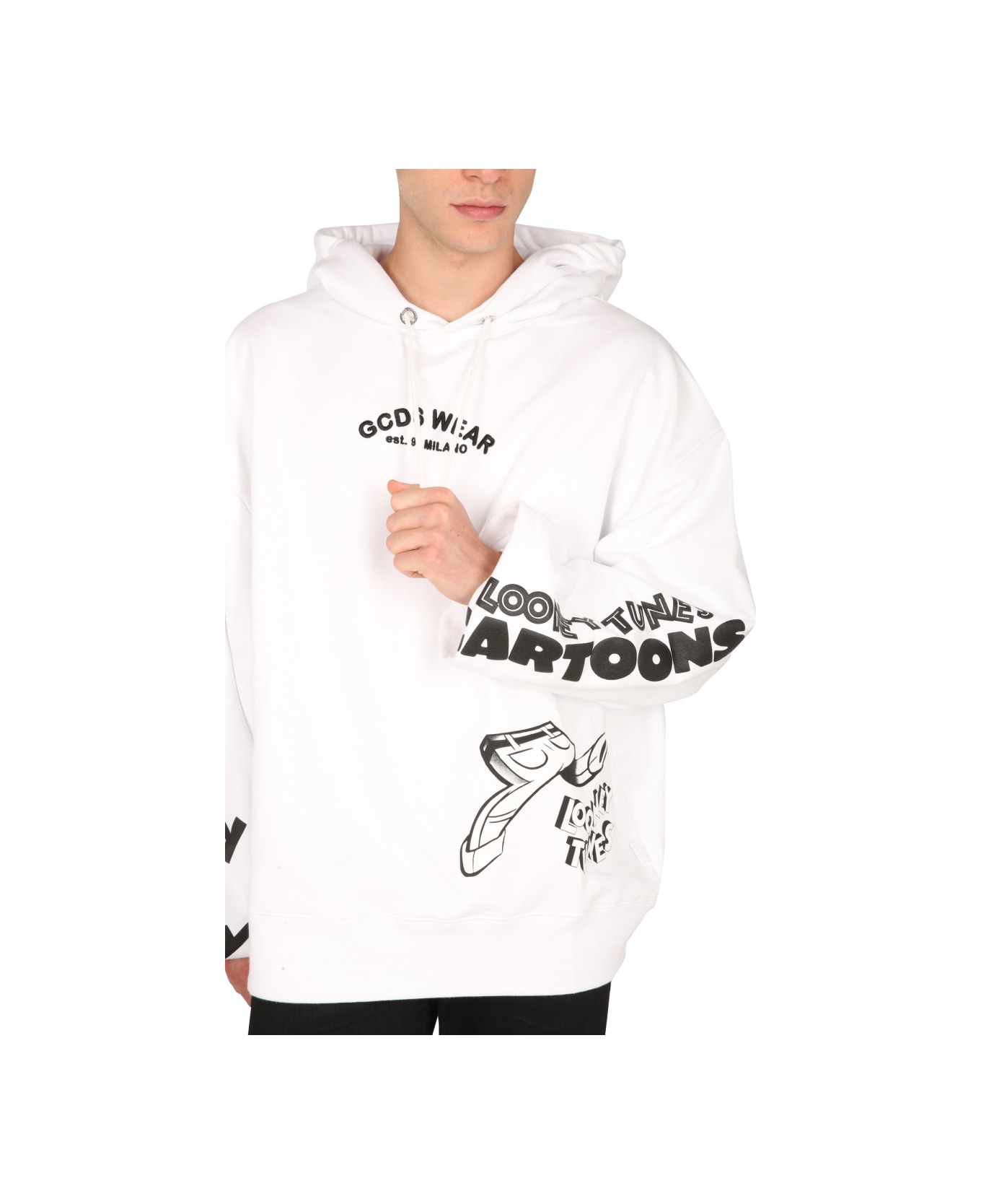 GCDS Sweatshirt With Looney Tunes Print - WHITE