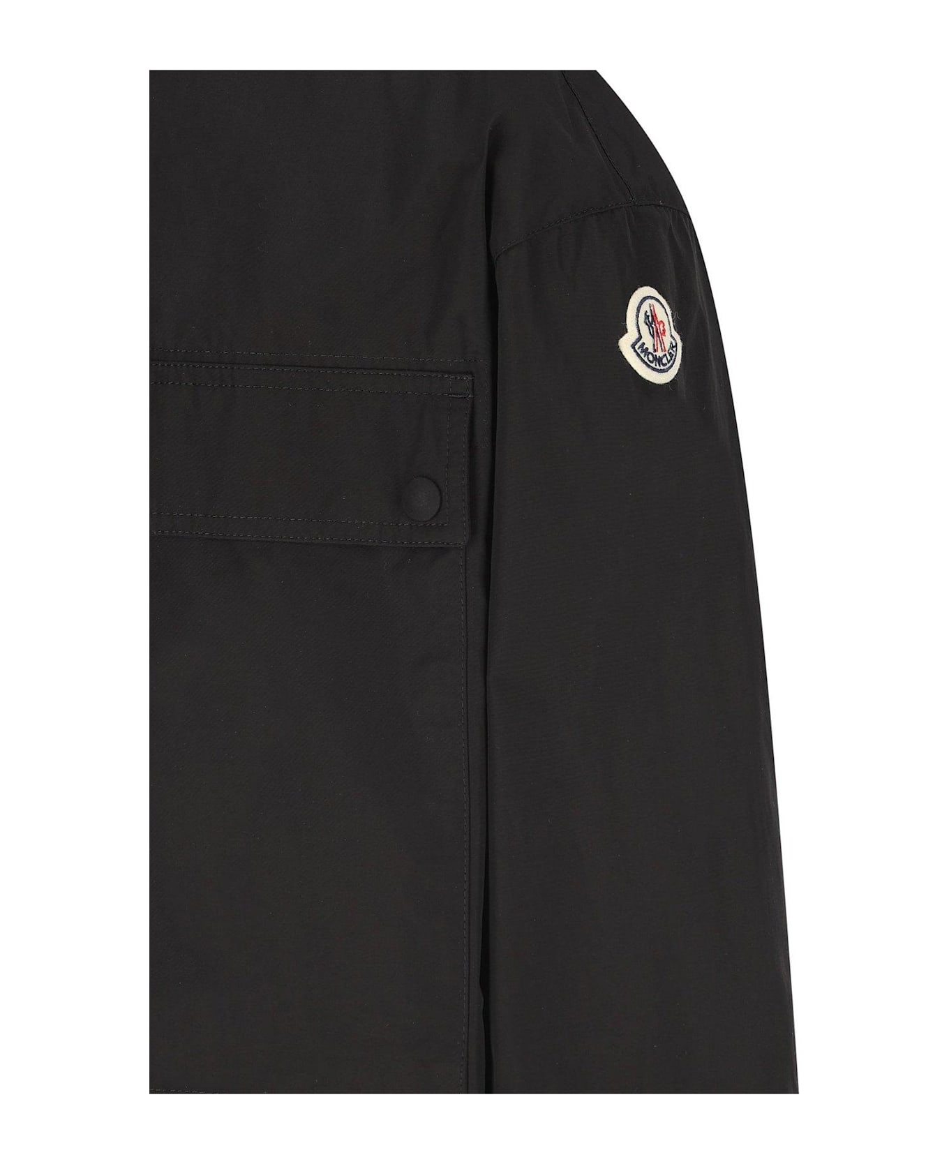 Moncler Logo Patch Zip-up Jacket - Black