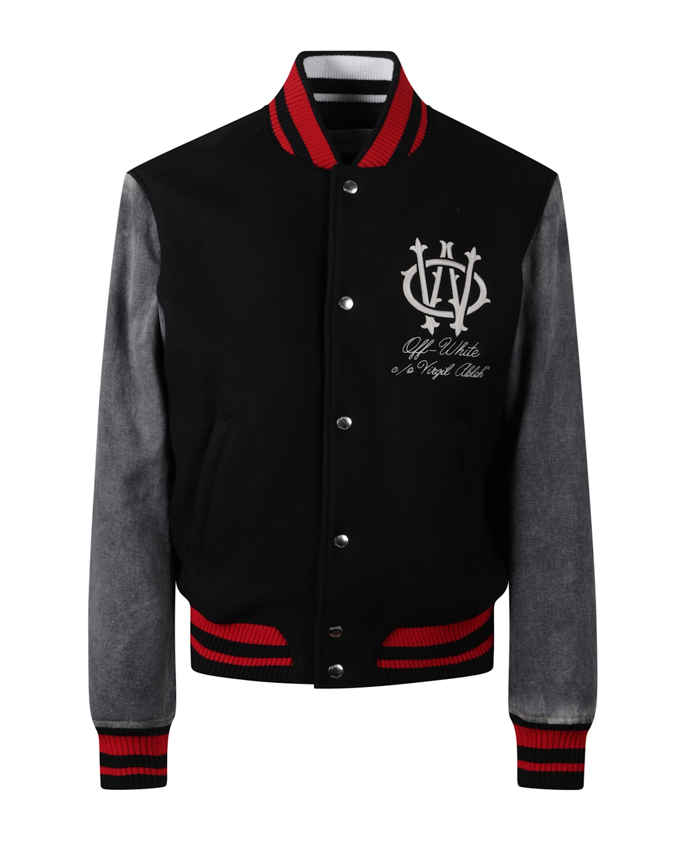 Off-White Gothic Ow Wool Varsity Jacket - Black