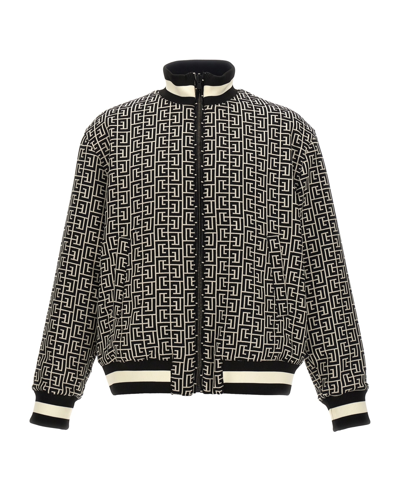 Balmain 'monogram' Reversible Bomber Jacket - Blue