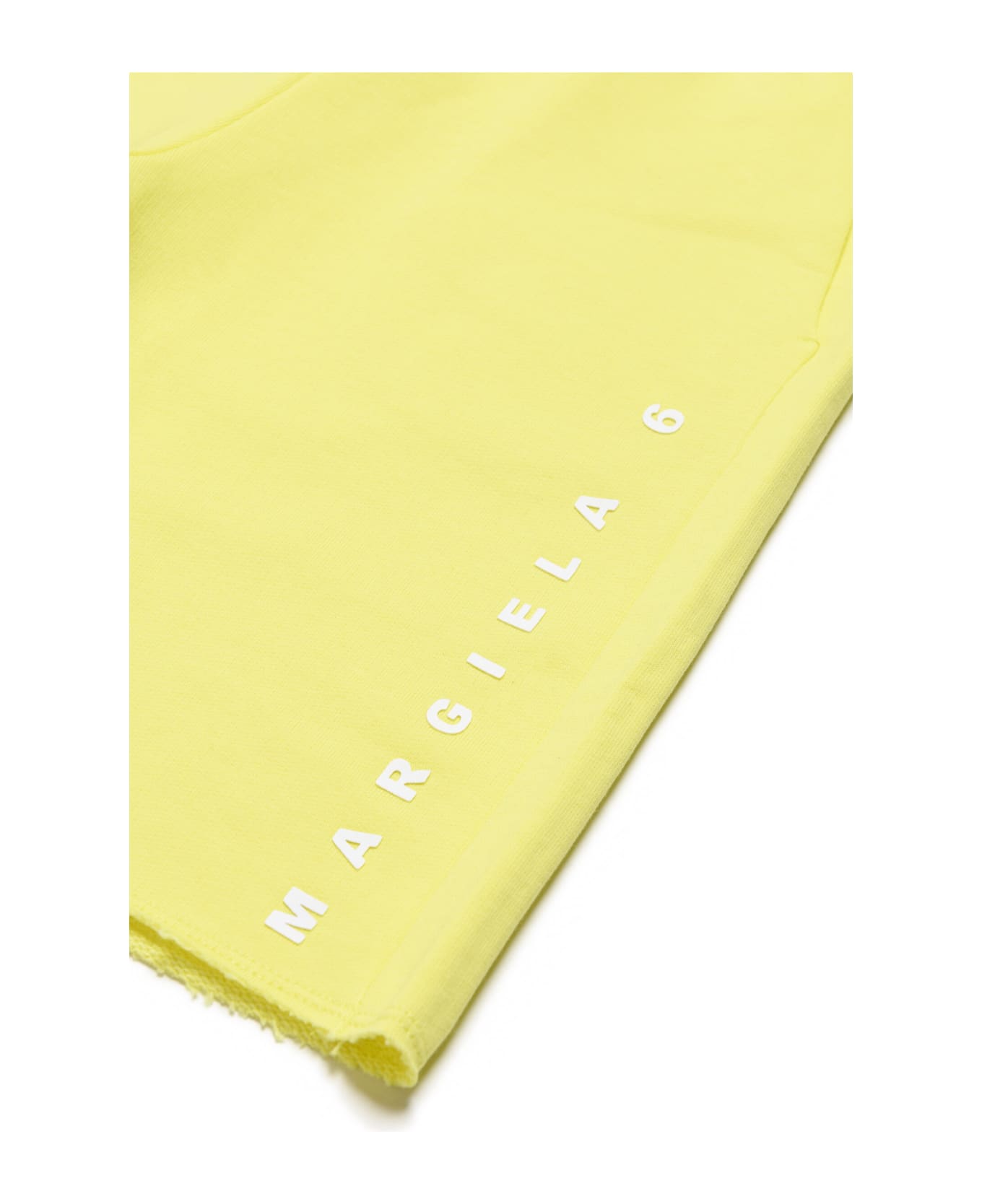 MM6 Maison Margiela Mm6p72u Shorts Maison Margiela Yellow Straight-leg Fleece Shorts With Logo - Blazing yellow