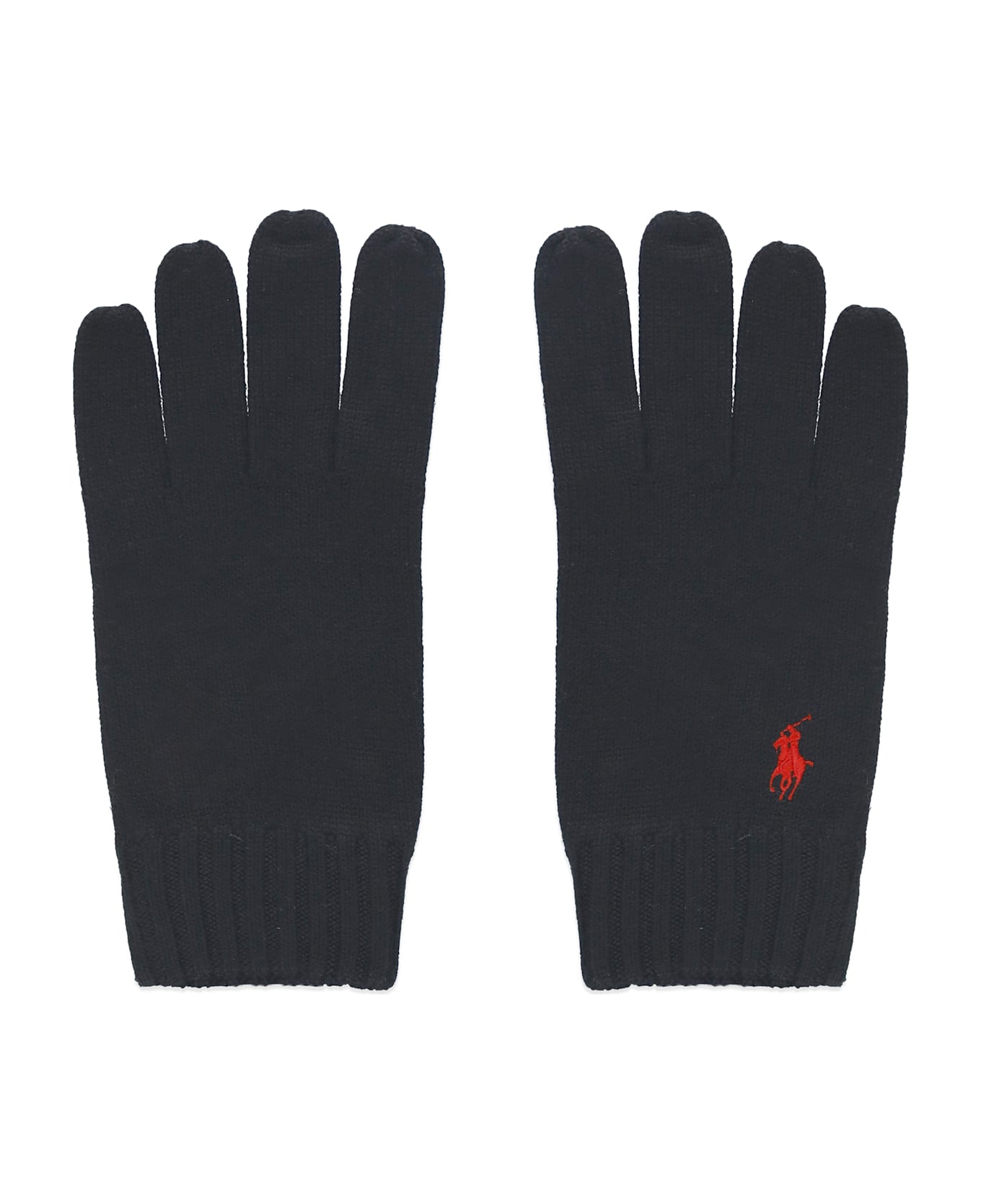 Ralph Lauren Pony Wool Gloves - Black