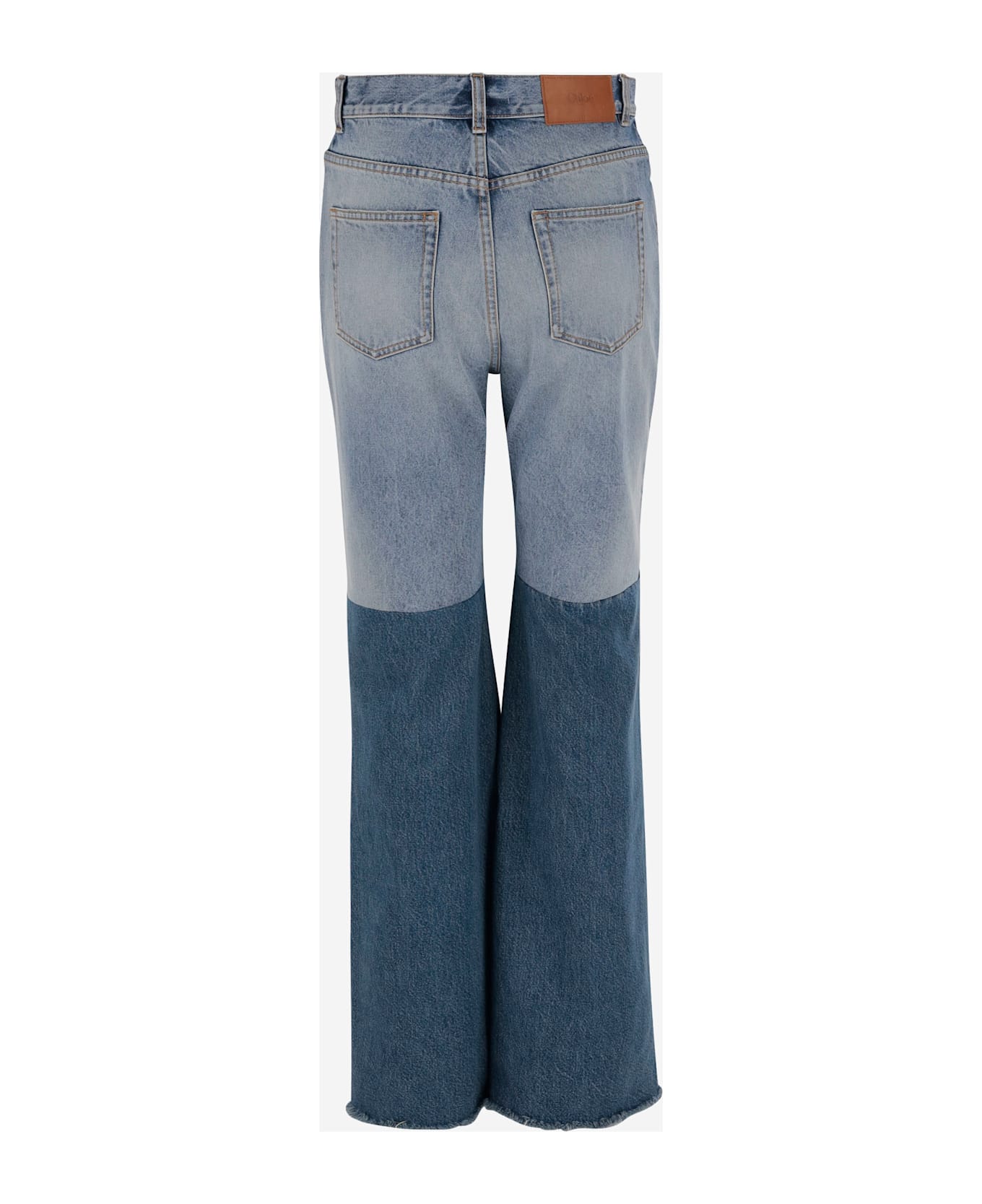 Chloé Patchwork Cotton Denim Jeans - Denim
