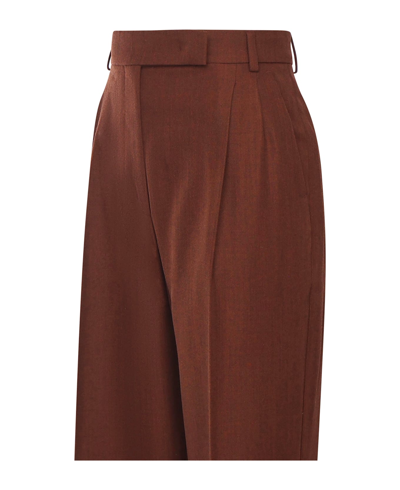 Max Mara Wide-leg Wool Trousers - Earth tone