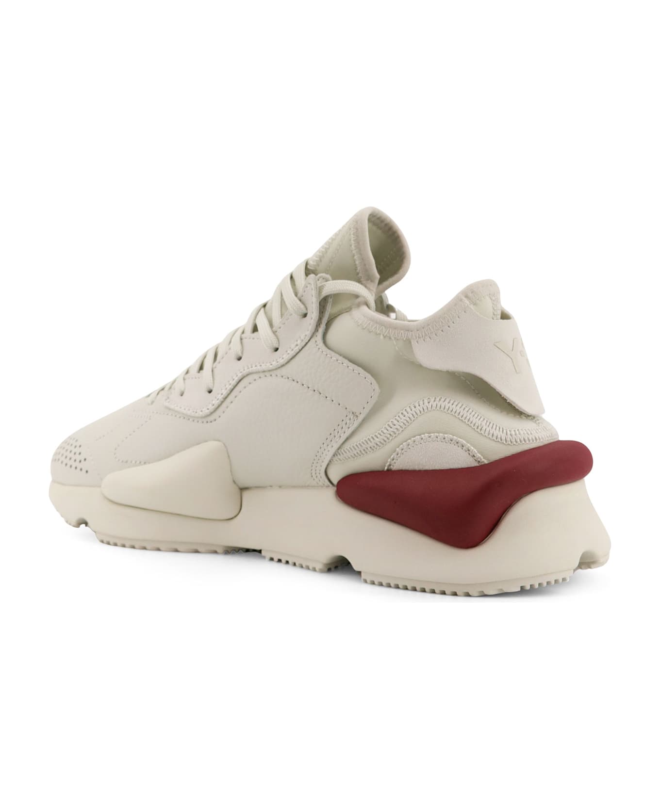 Y-3 Kaiwa Leather And Neoprene Sneakers - Grey