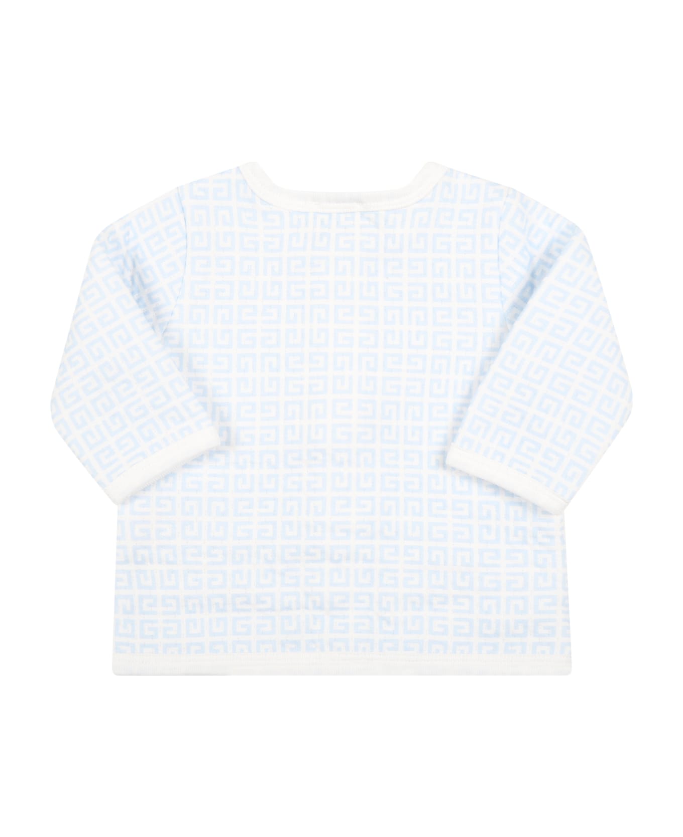 Givenchy embellished White Set For Baby Boy With Logos - Light Blue