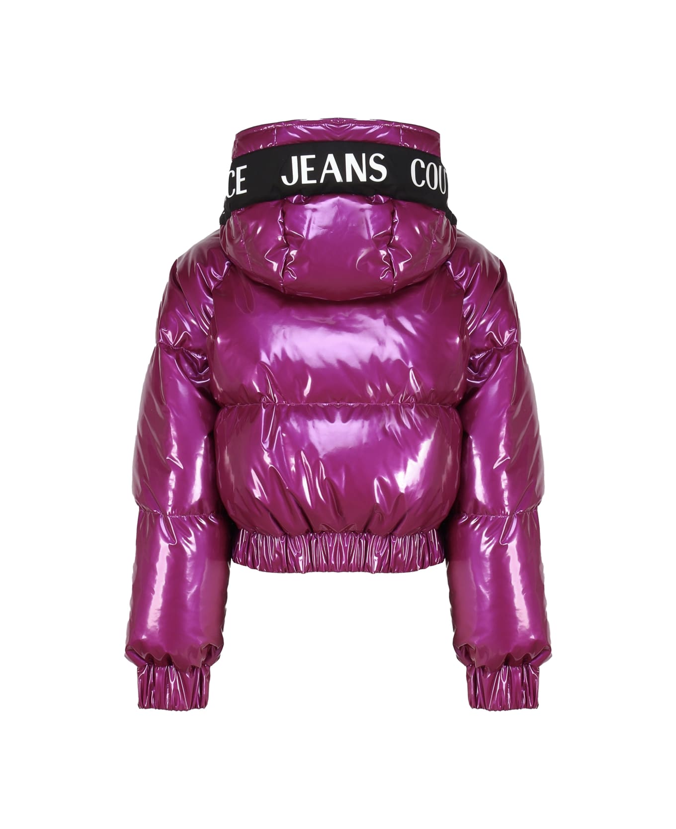 Versace Jeans Couture Vinyl Effect Padded Bomber Jacket - PURPLE