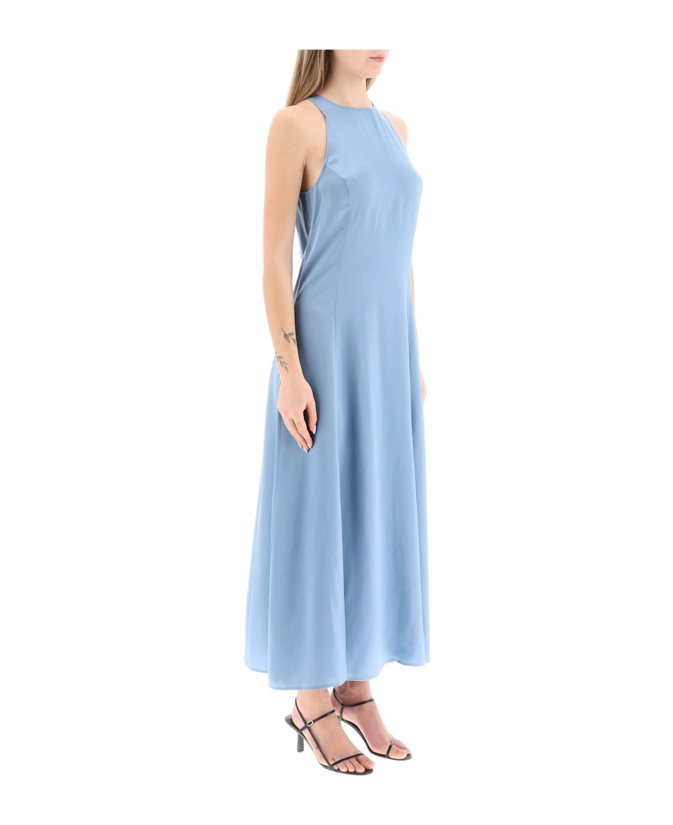 Loulou Studio Maxi Silk Slip Dress - BLUE (Light blue)