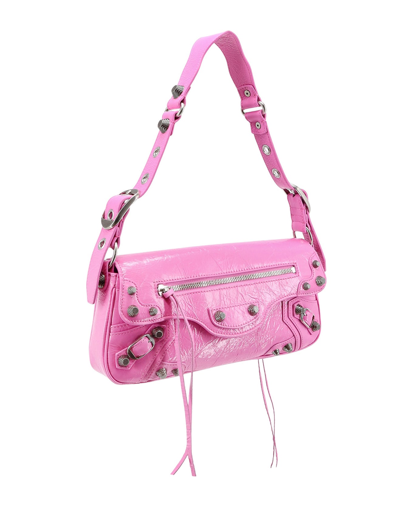 Balenciaga Fuchsia Leather Small Le Cagole Sling Shoulder Bag - Pink