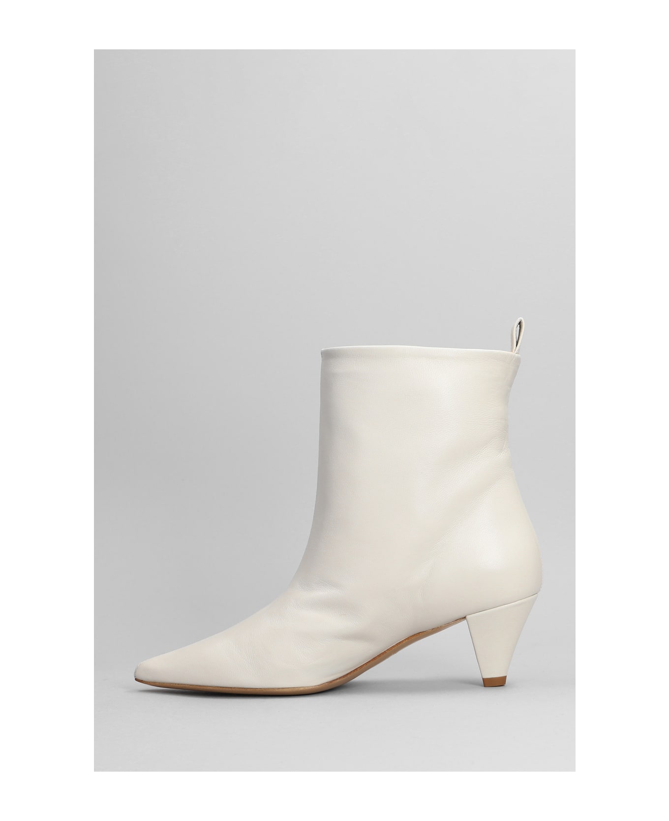 Marc Ellis Bella High Heels Ankle Boots In White Leather - white