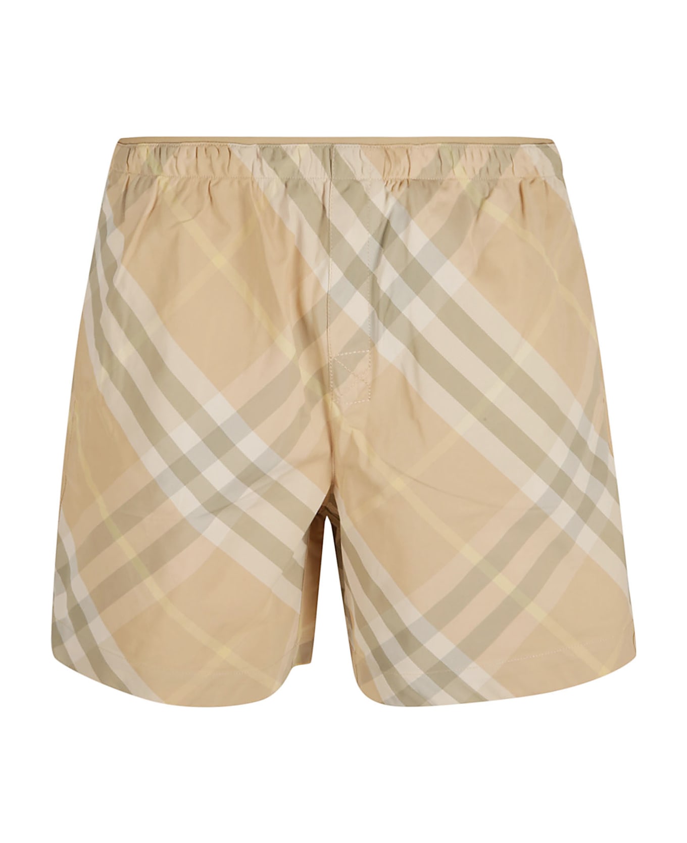 Burberry Elastic Waist Check Shorts - Flax IP Check