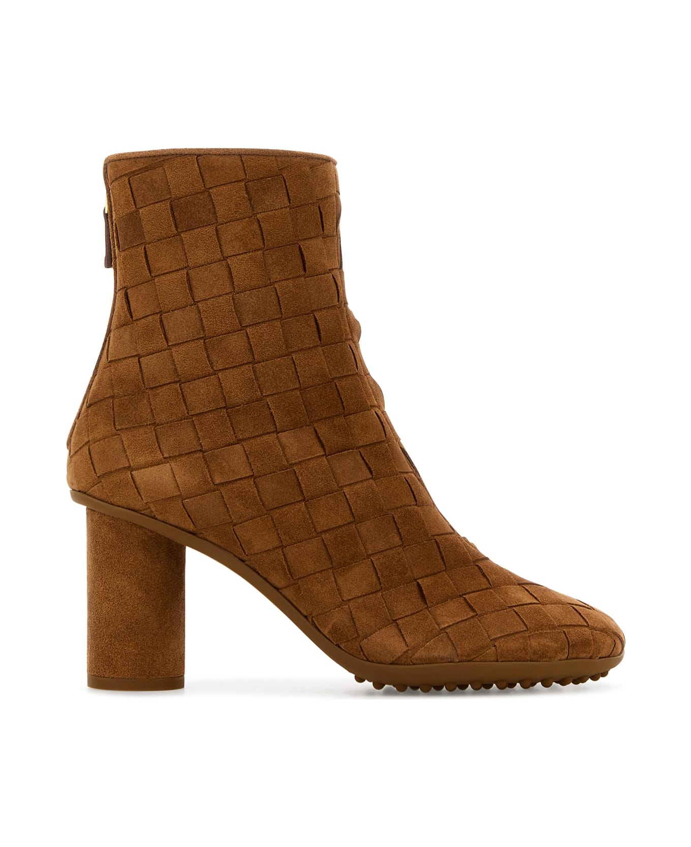 Bottega Veneta Boot Ankle Intreccio Suede - CARAMEL