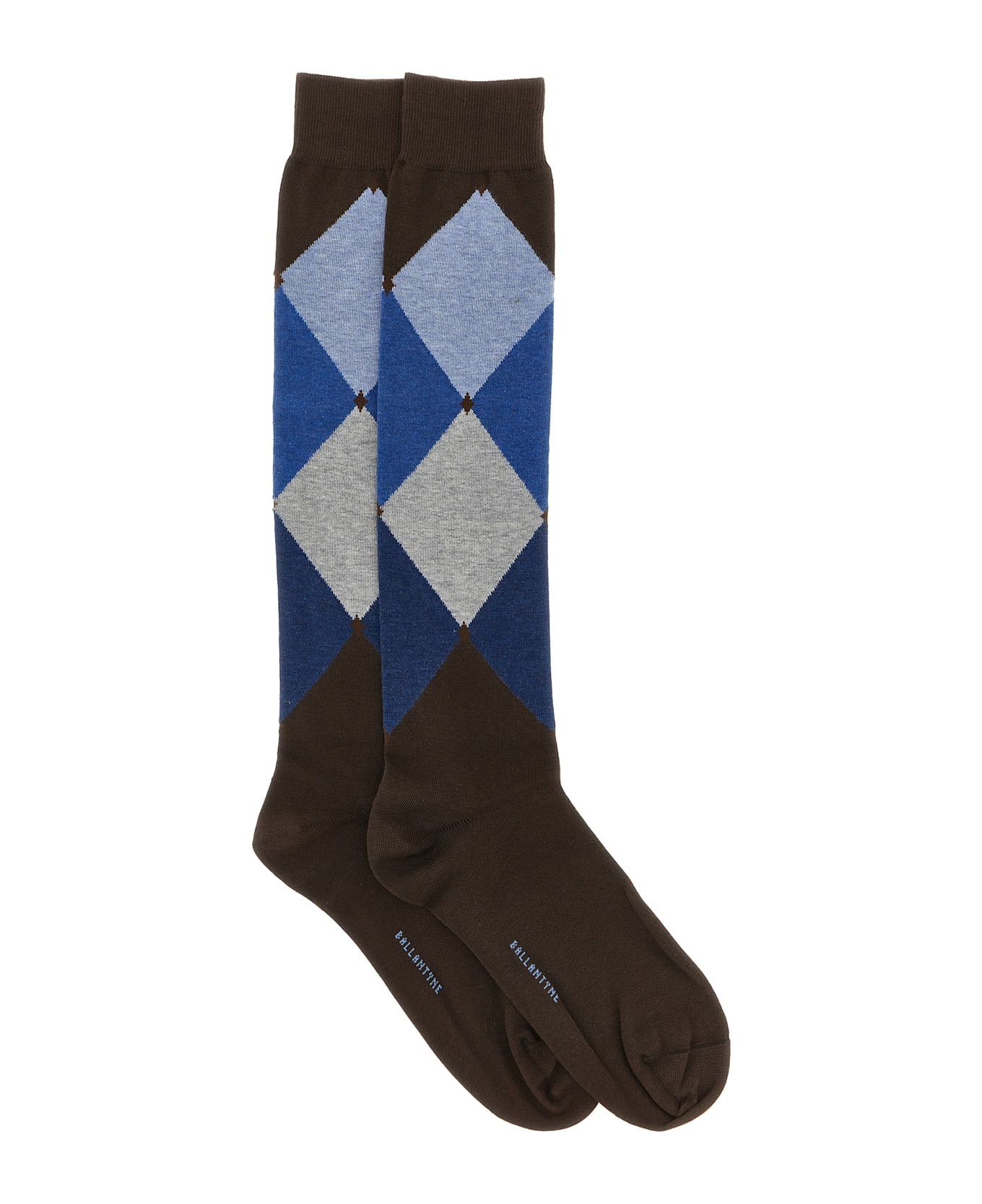 Ballantyne Diamond-shaped Socks - Brown