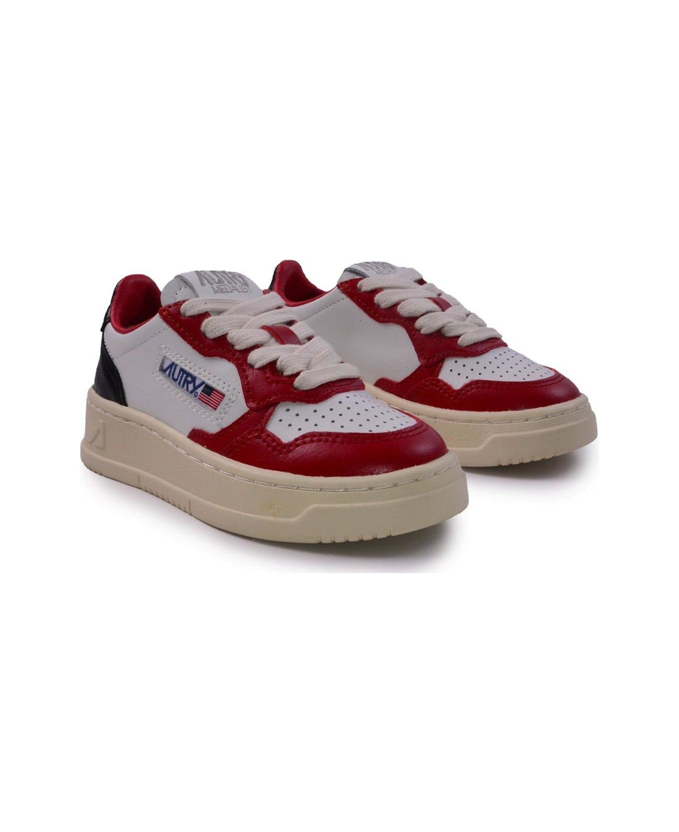 Autry Medalist Lace-up Sneakers - Bianco e Rosso シューズ