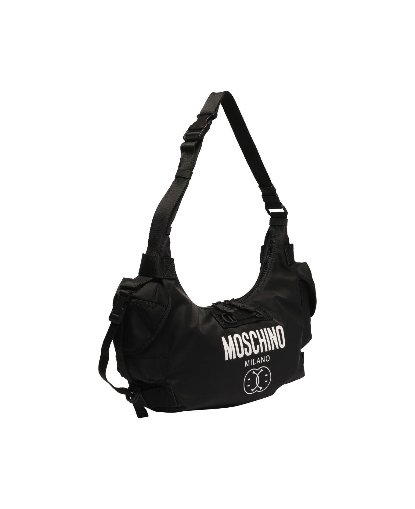 Moschino Double Smiley Hobo Bag - Black