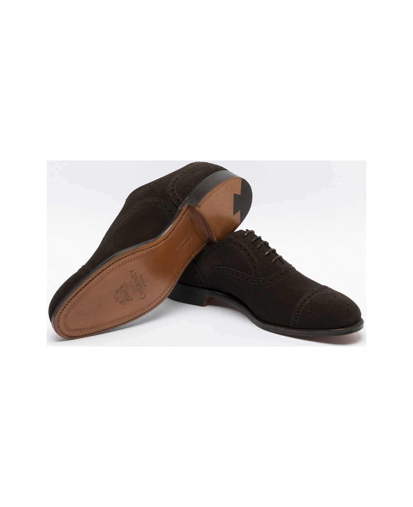 Cheaney Bitter Chololate Suede Shoe - Marrone
