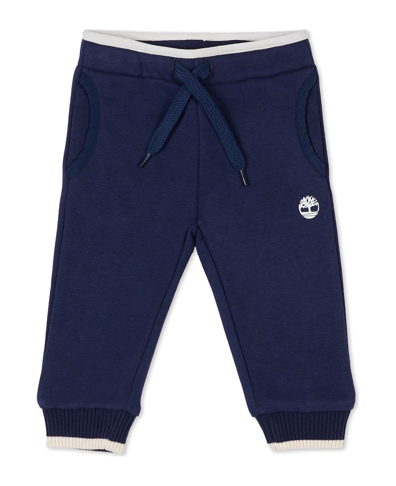 Timberland Blue Trouurs For Baby Boy With Logo - Blue