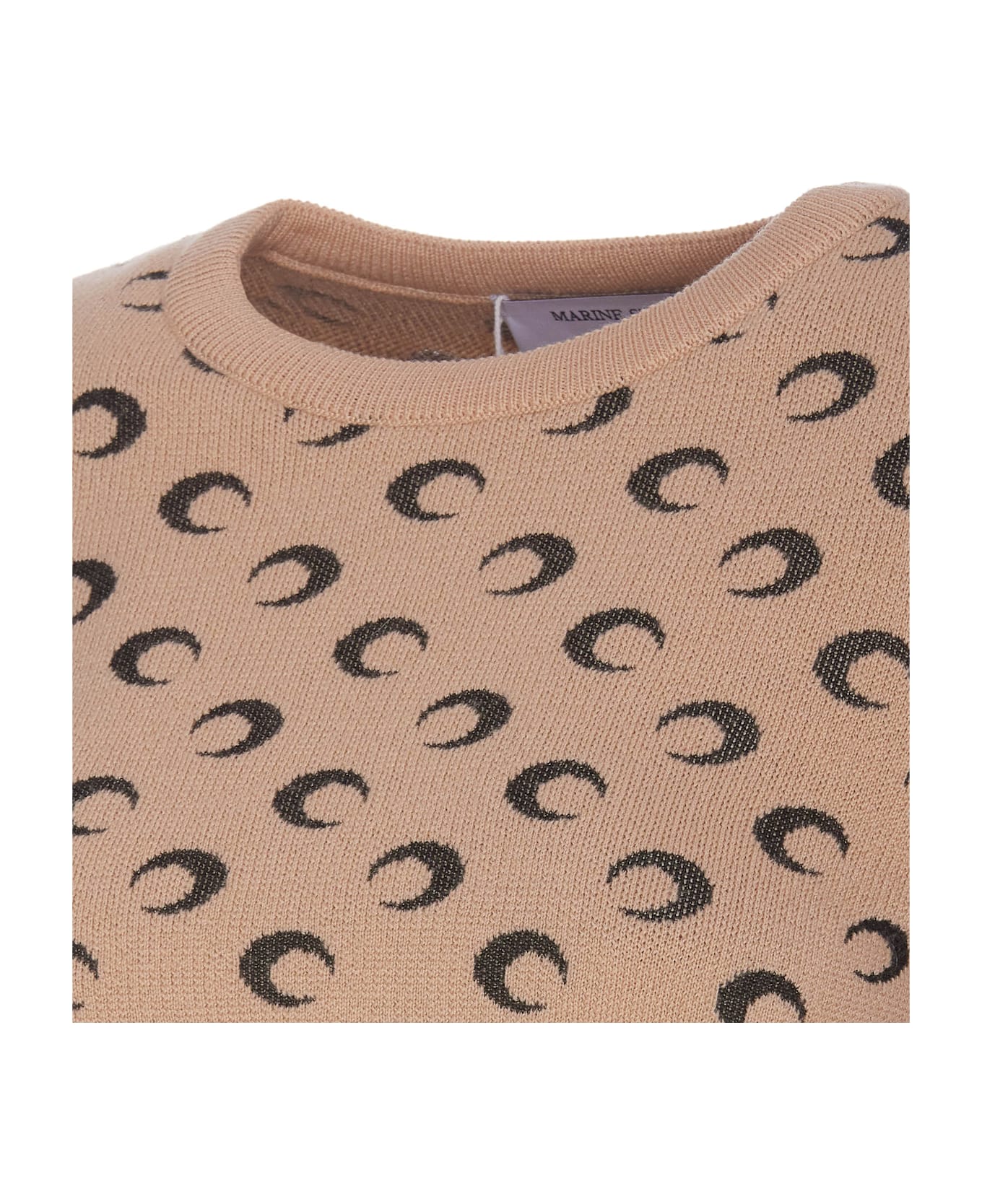 Marine Serre Moon Jacquard Sweater - Beige