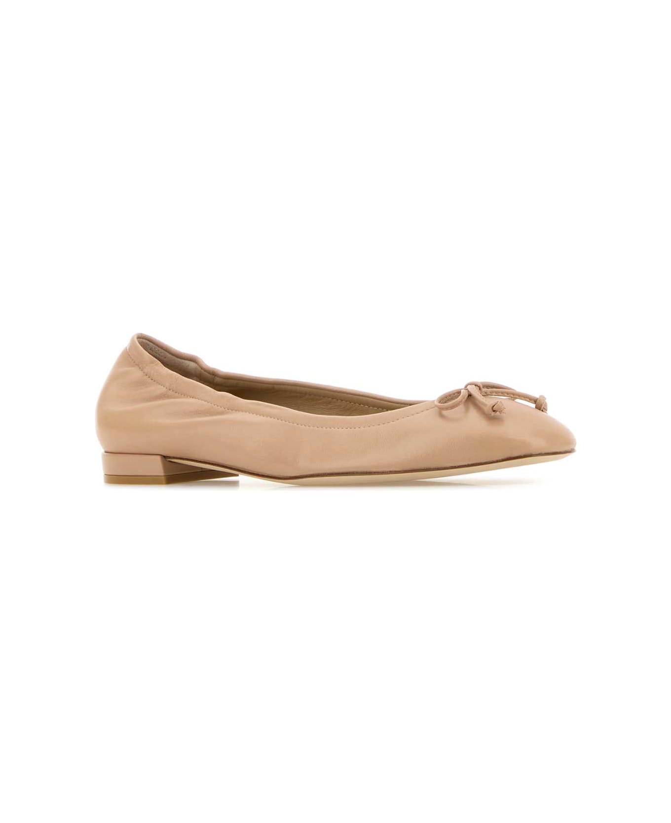 Stuart Weitzman Powder Pink Leather Bria Ballerinas - ADOBE