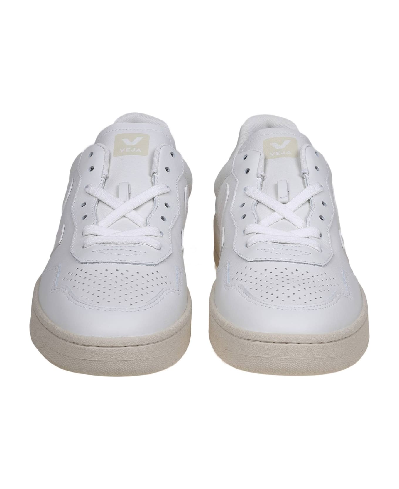 Veja V 90 Sneakers In White Leather