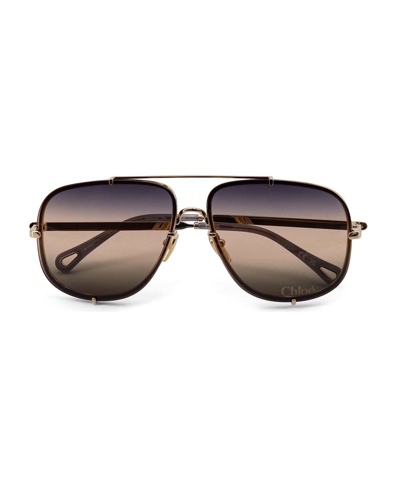 Chloé Metal Sunglasses - Gold-blu