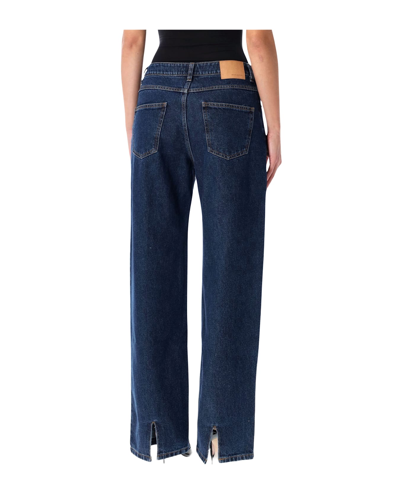Magda Butrym Loose-leg Faded Denim Pants - NAVY