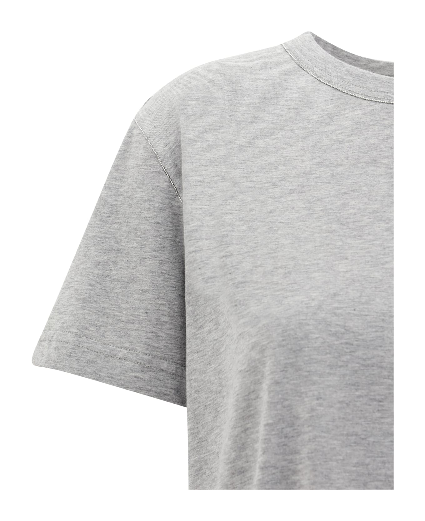 Fabiana Filippi Rhinestone T-shirt - Ghiaia