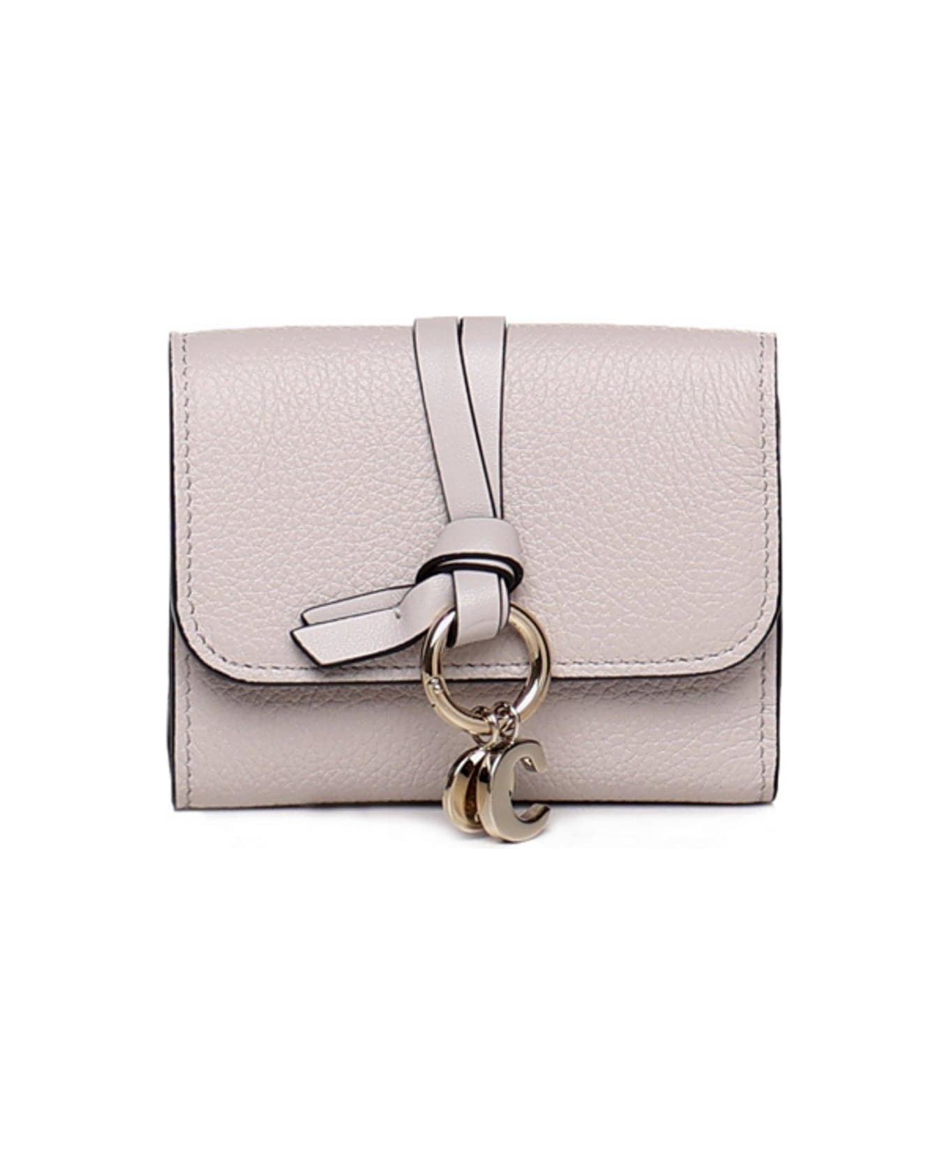 Chloé Logo Plaque Tri-fold Wallet - WILDGREY