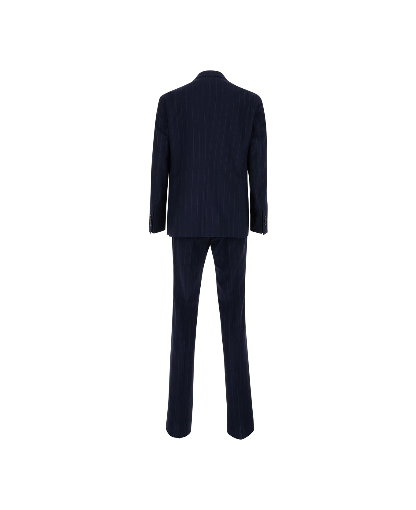Tagliatore Blue Pinstripe One-breasted Suit In Virgin Wool Man - Blu