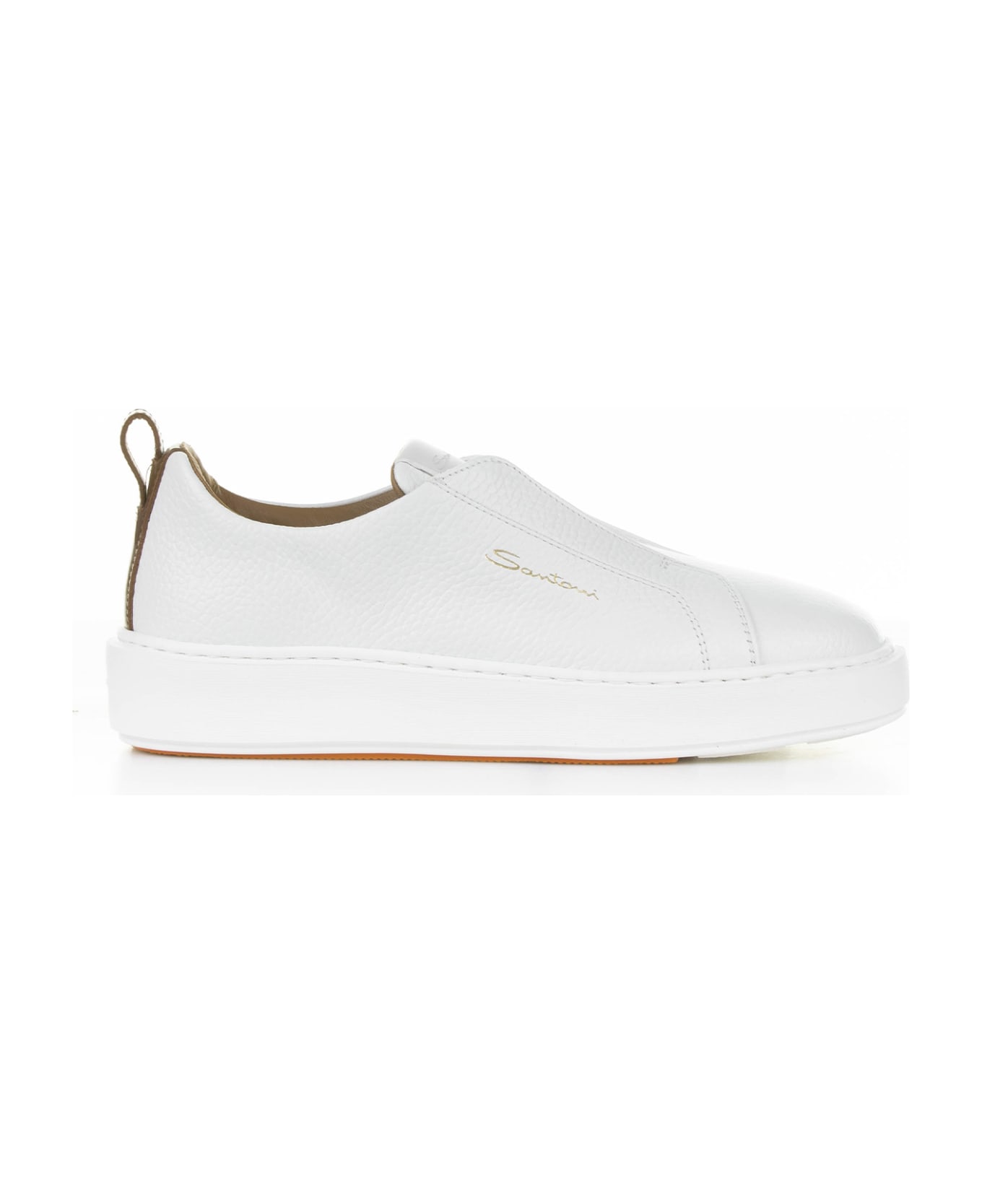 Santoni White Leather Slip-on Sneaker | italist