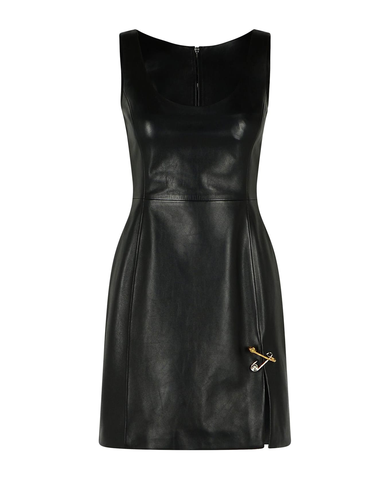 Versace Black Leather Dress - Black