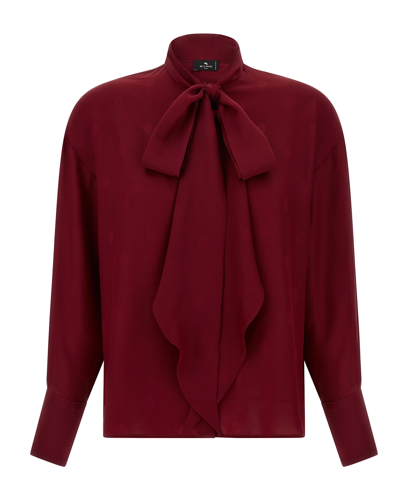 Etro Jacquard Silk Blouse - Burgundy