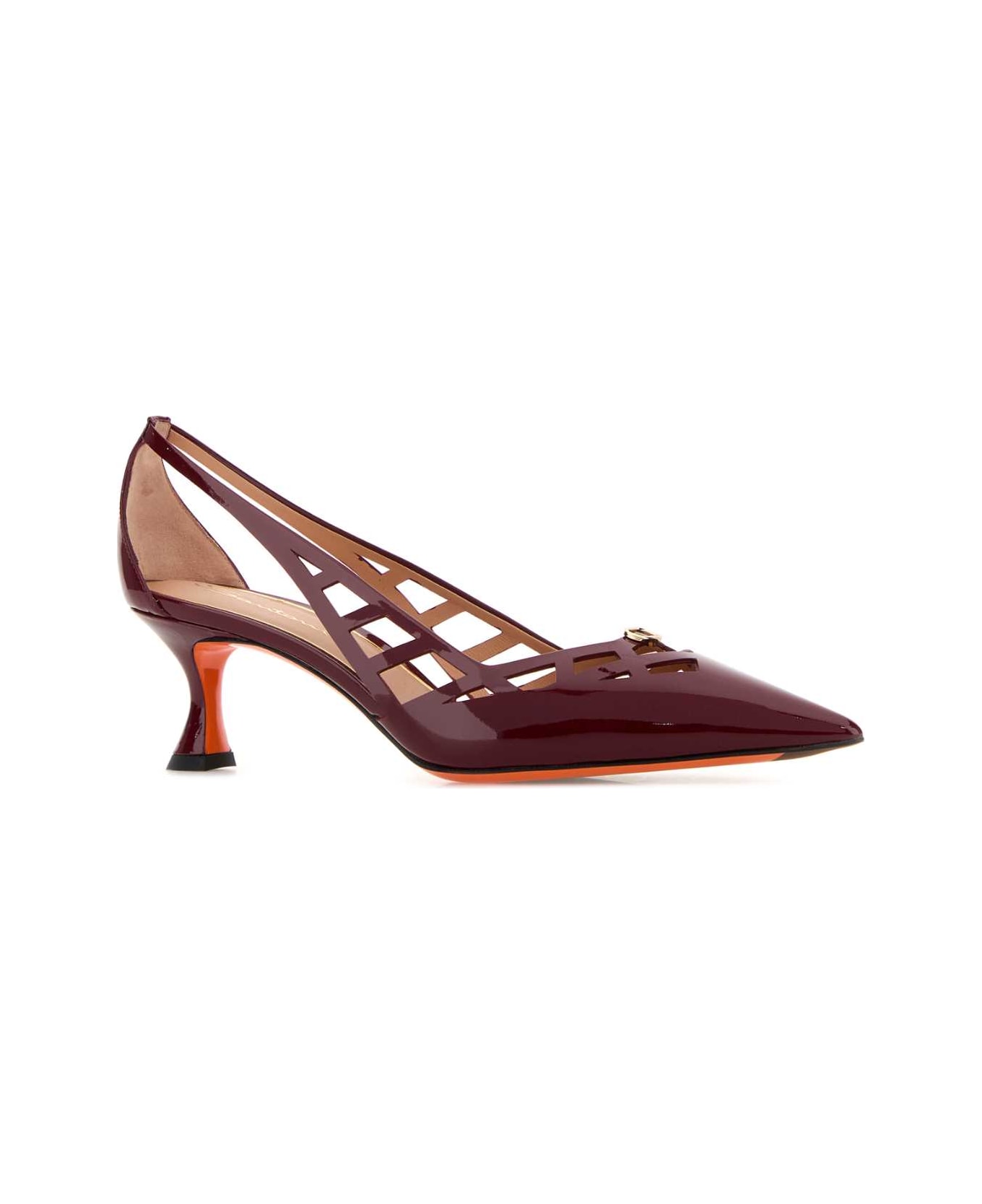 Santoni Burgundy Leather Stella Pumps - BORDEAUX ハイヒール