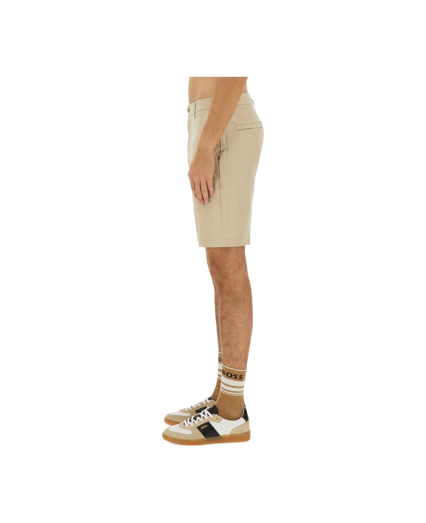 Hugo Boss Slim Fit Bermuda Shorts - BEIGE