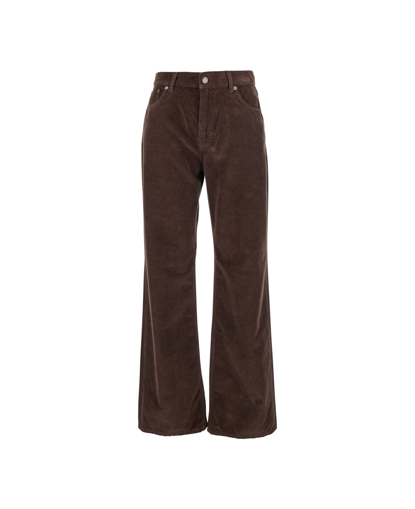 Haikure 
korea
 Brown Pants With Logo Patch On The Rear In Corduroy Woman - Brown