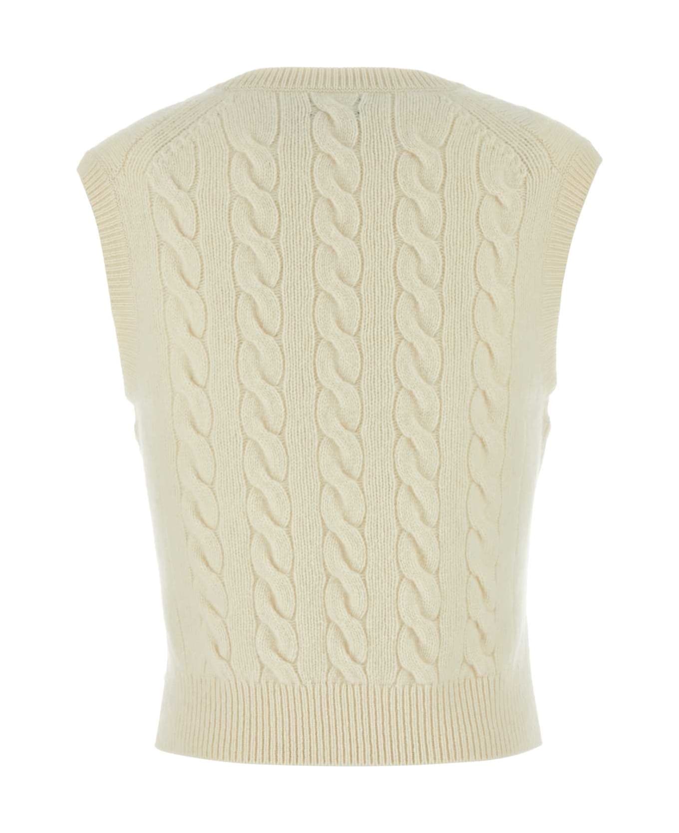 Ralph Lauren Ivory Wool Blend Oversize Vest - NEUTRALS