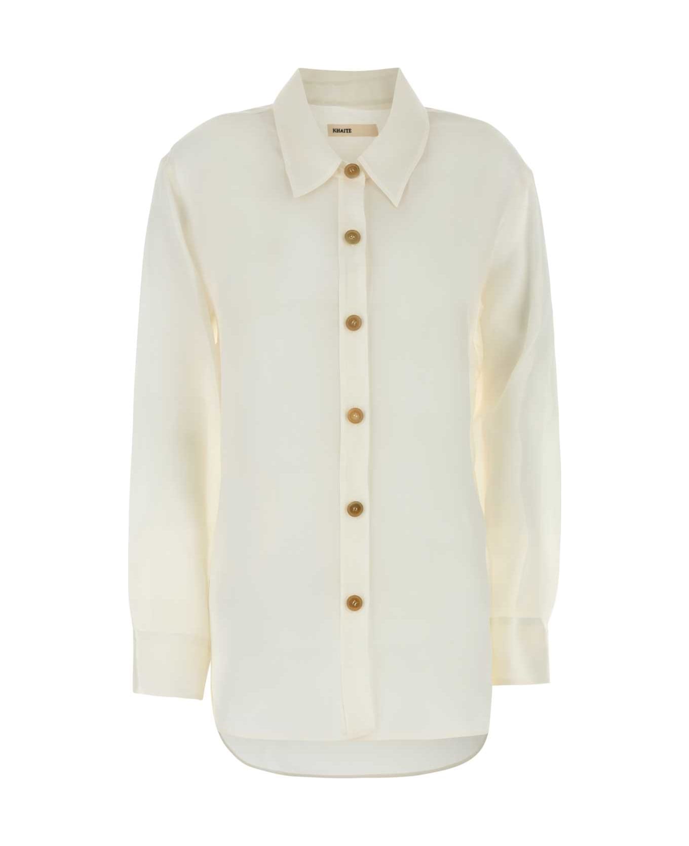 Khaite White Organza Shirt - CHALK