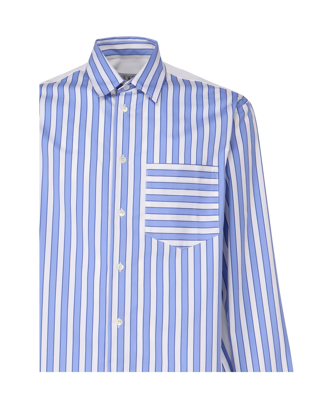 J.W. Anderson Striped Shirt With Insert Design - Light blue/white