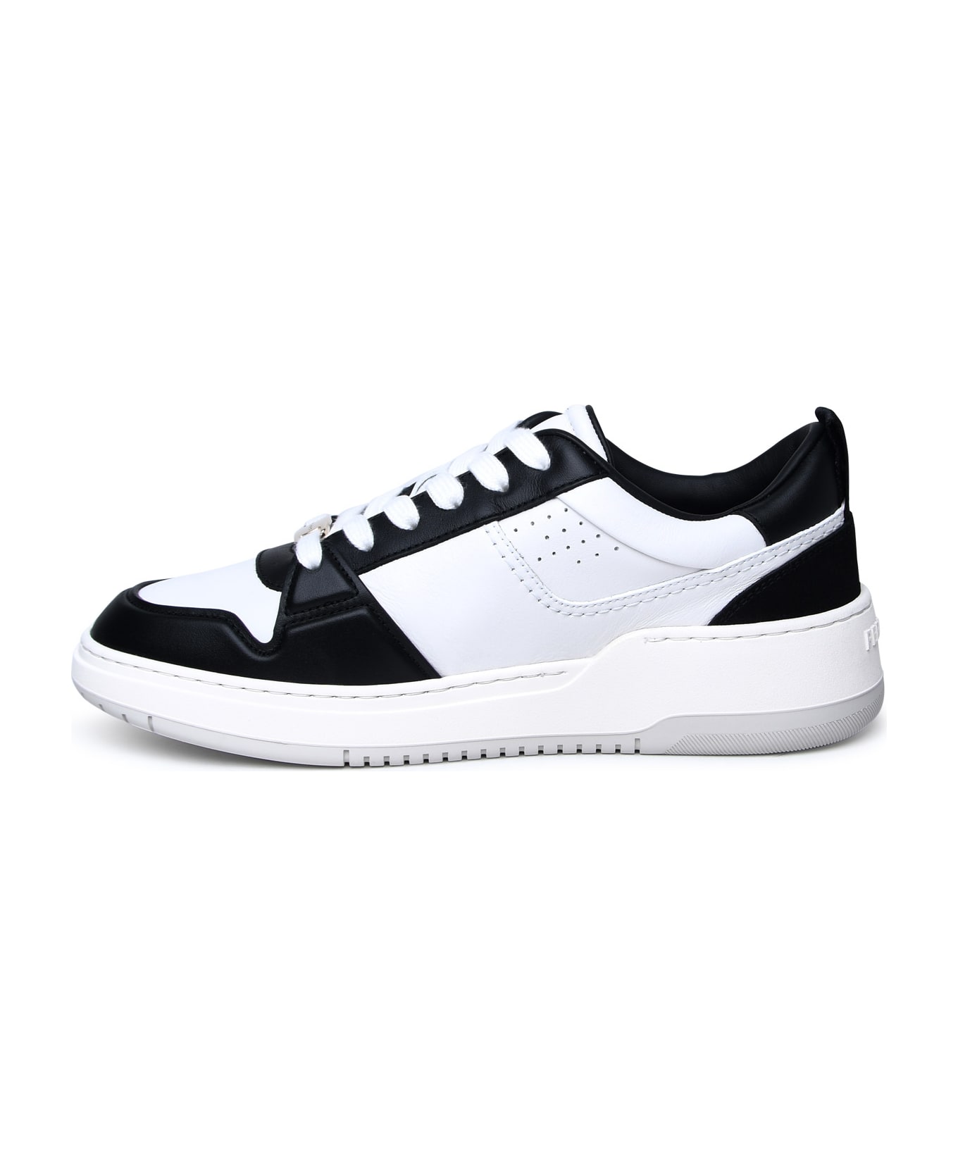 Ferragamo Two-tone Leather Sneakers - White