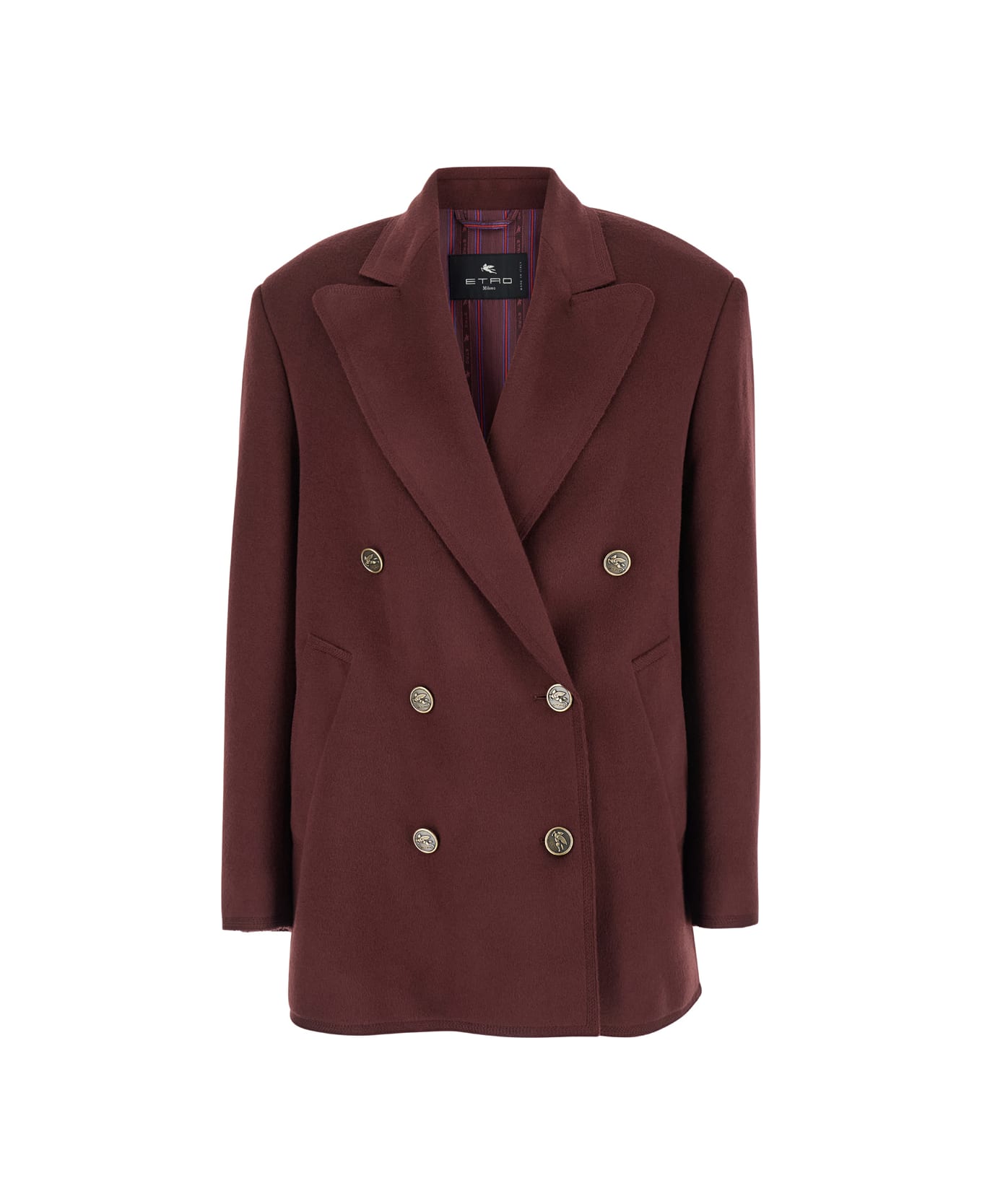 Etro Double-breasted Oversized Blazer - Bordeaux